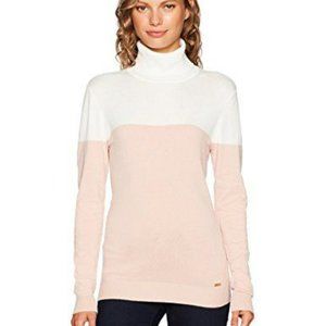 NWOT Calvin Klein Lightweight Women – Pink White  color block  sweater L